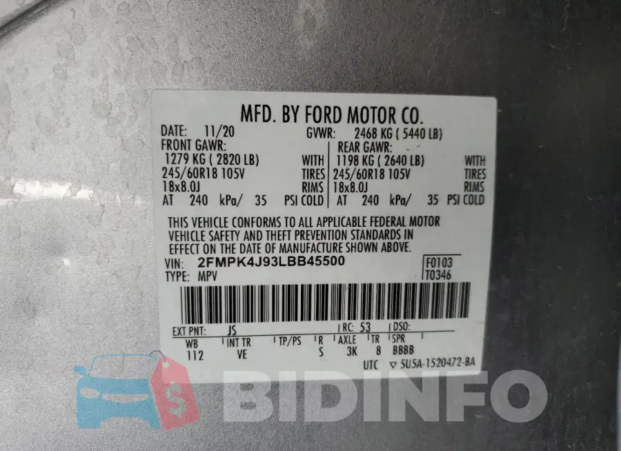 2FMPK4J93LBB45500 Photo# 13