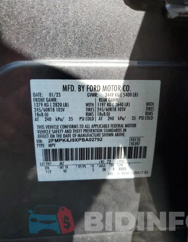 2FMPK4J9XPBA02792 Photo# 13