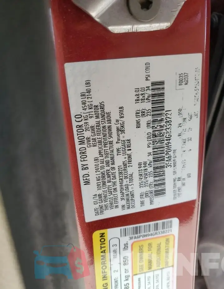 3FA6P0H94GR338221 Photo# 13
