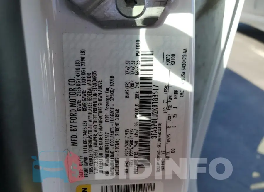 3FA6P0LU2KR188517 Photo# 12
