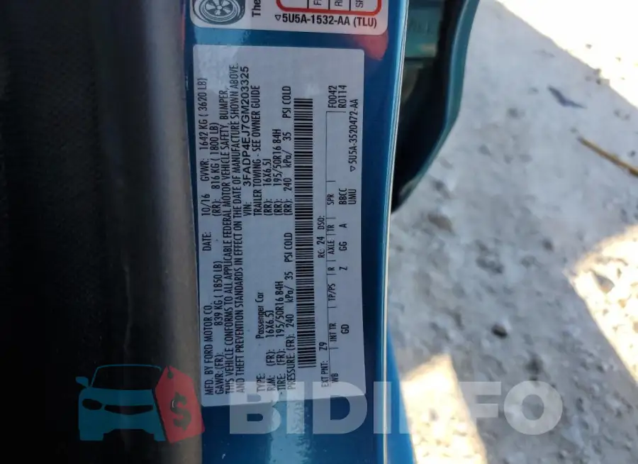 3FADP4EJ7GM203325 Photo# 13