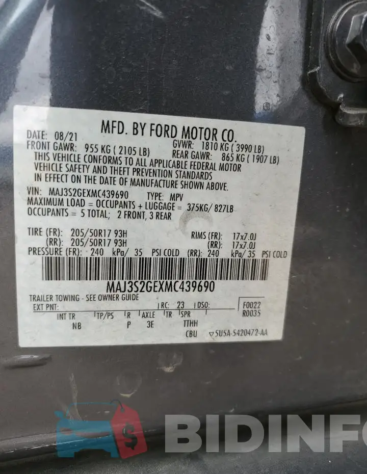 MAJ3S2GEXMC439690 Photo# 13