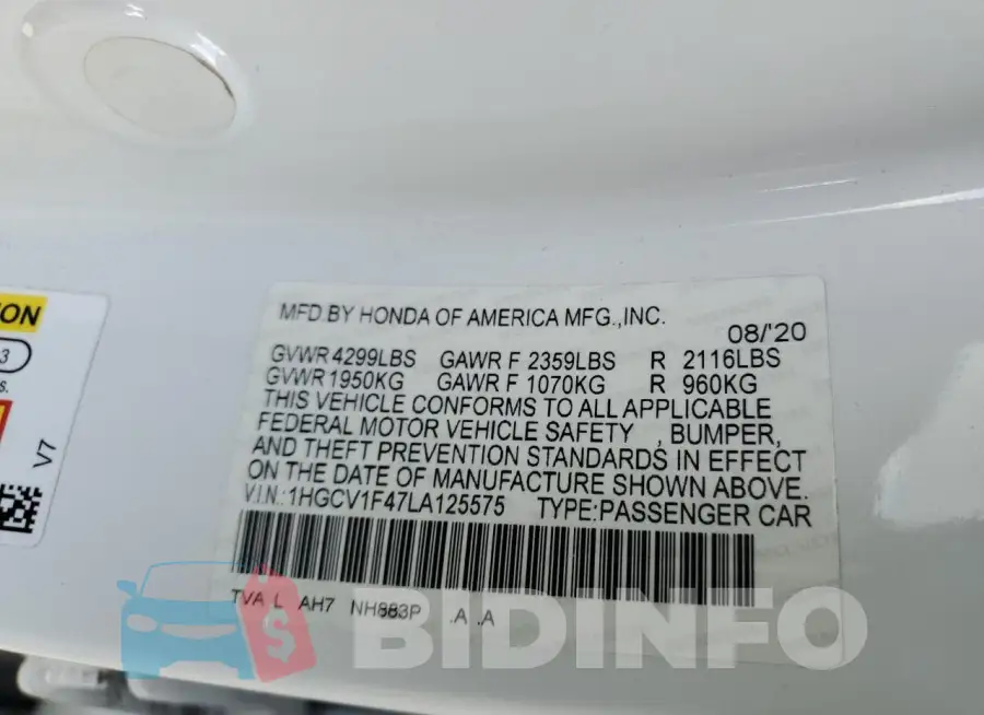 1HGCV1F47LA125575 Photo# 12