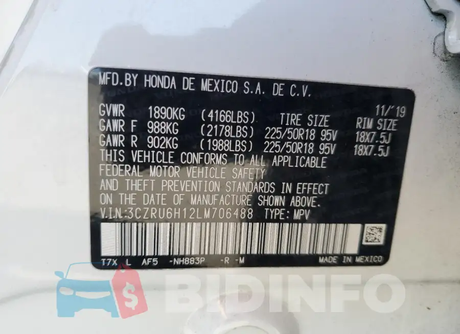 3CZRU6H12LM706488 Photo# 13