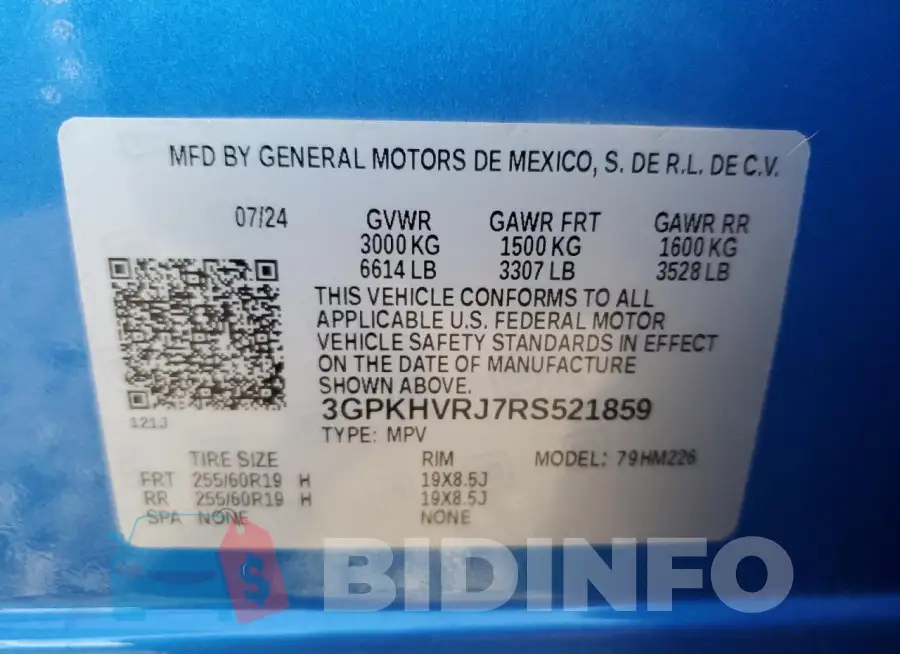 3GPKHVRJ7RS521859 Photo# 13