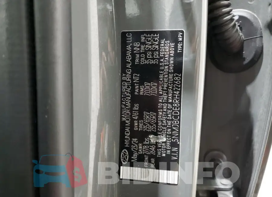 5NMJBCDE8RH422682 Photo# 13