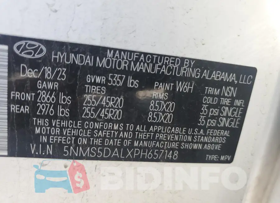 5NMS5DALXPH657148 Photo# 13