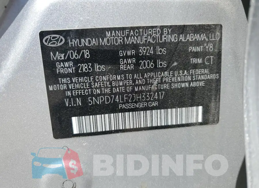 5NPD74LF2JH332417 Photo# 12