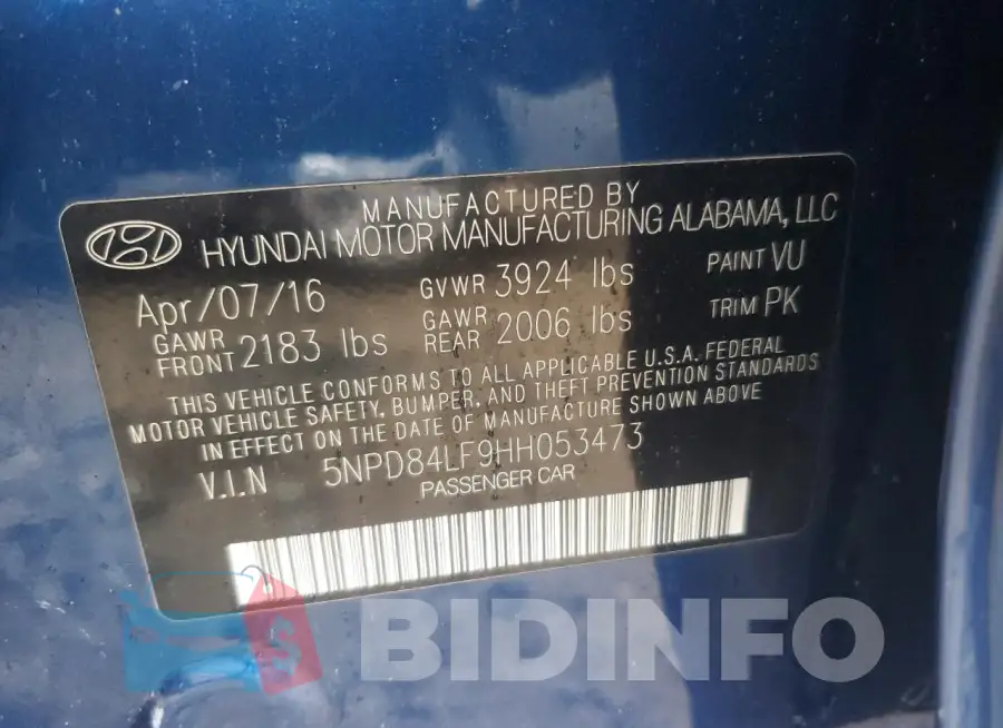 5NPD84LF9HH053473 Photo# 12