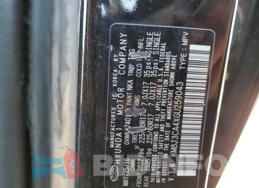 KM8J3CA4XGU259043 Photo# 14