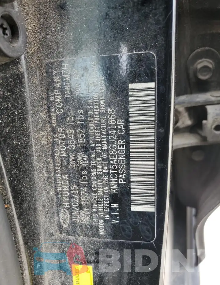 KMHCT5AE8GU241668 Photo# 12