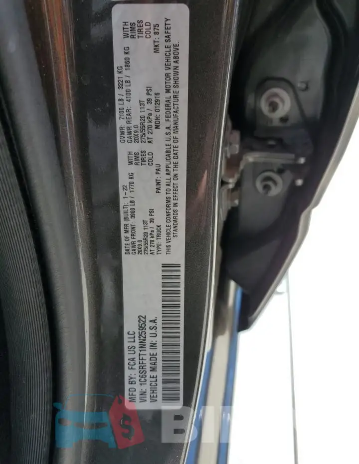 1C6SRFFT1NN259522 Photo# 12