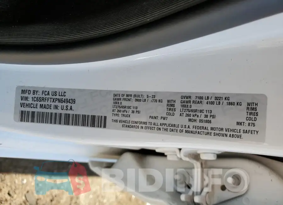 1C6SRFFTXPN649439 Photo# 12