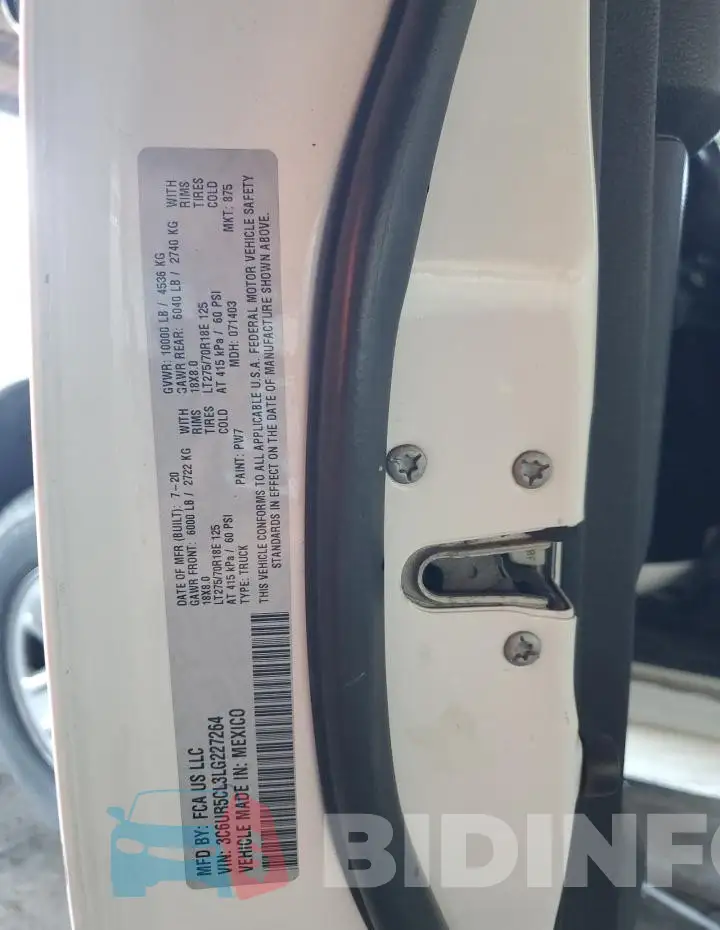 3C6UR5CL3LG227264 Photo# 12