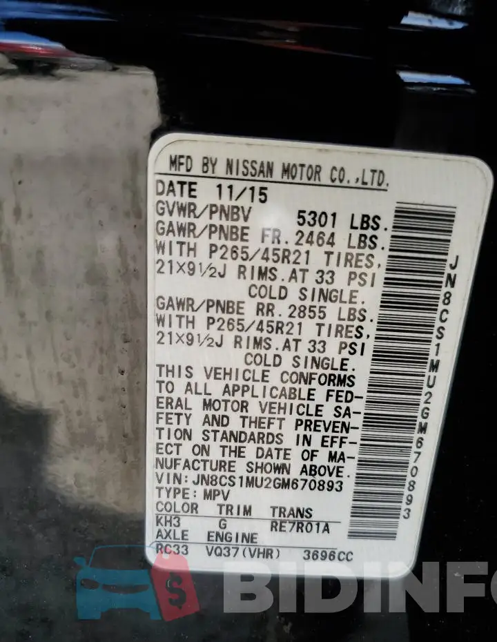 JN8CS1MU2GM670893 Photo# 14