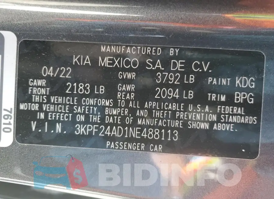3KPF24AD1NE488113 Photo# 12