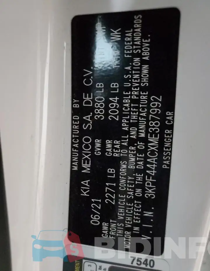 3KPF44ACXME387992 Photo# 12
