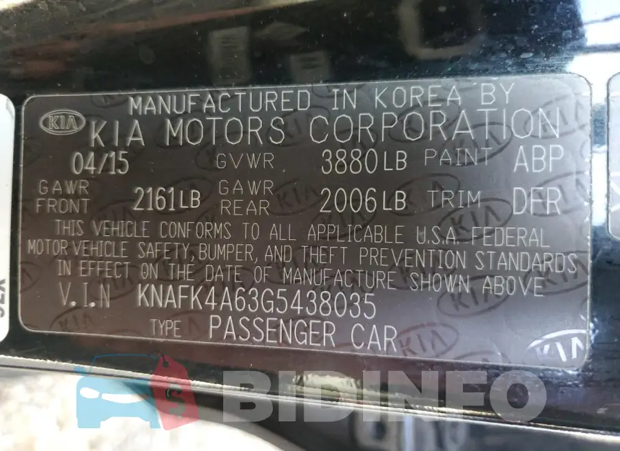 KNAFK4A63G5438035 Photo# 12