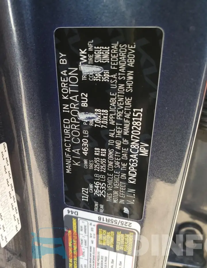 KNDP63AC8N7028151 Photo# 13