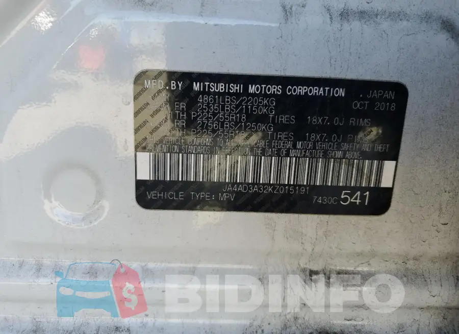 JA4AD3A32KZ015191 Photo# 14