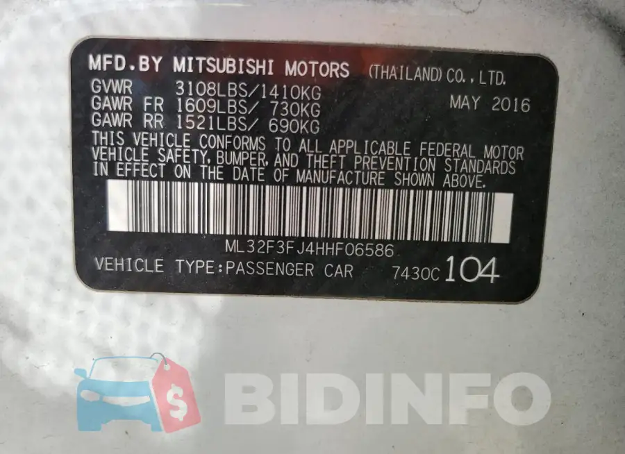 ML32F3FJ4HHF06586 Photo# 12