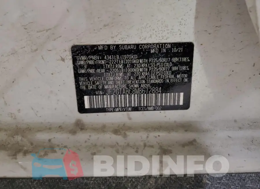 JF2GTABC8M8672884 Photo# 13