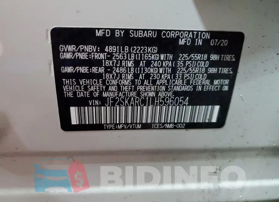 JF2SKARC1LH596054 Photo# 13