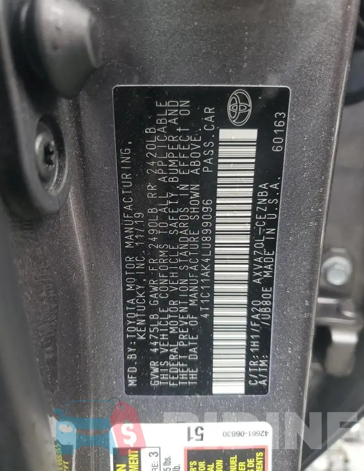 4T1C11AK4LU899096 Photo# 12