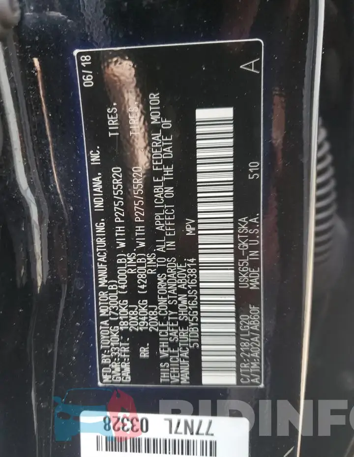 5TDBY5G16JS163814 Photo# 13