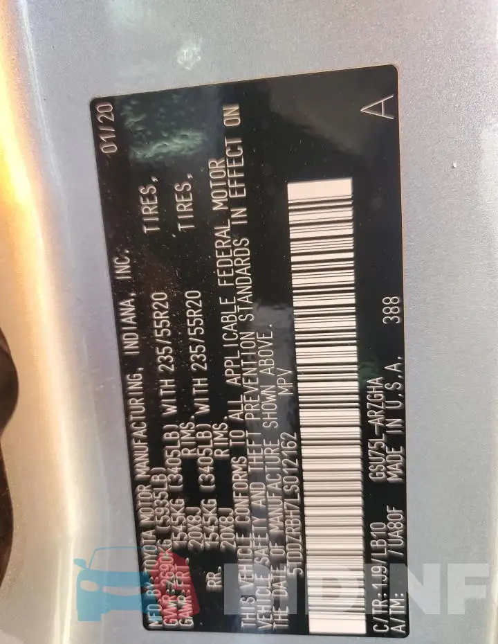 5TDDZRBH7LS012162 Photo# 13
