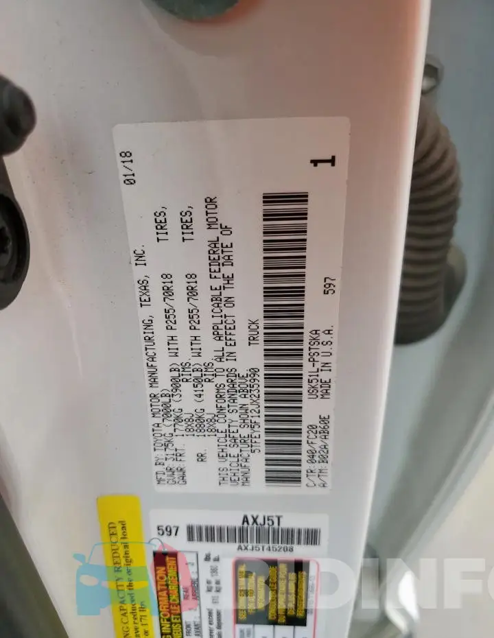 5TFEY5F12JX235990 Photo# 12