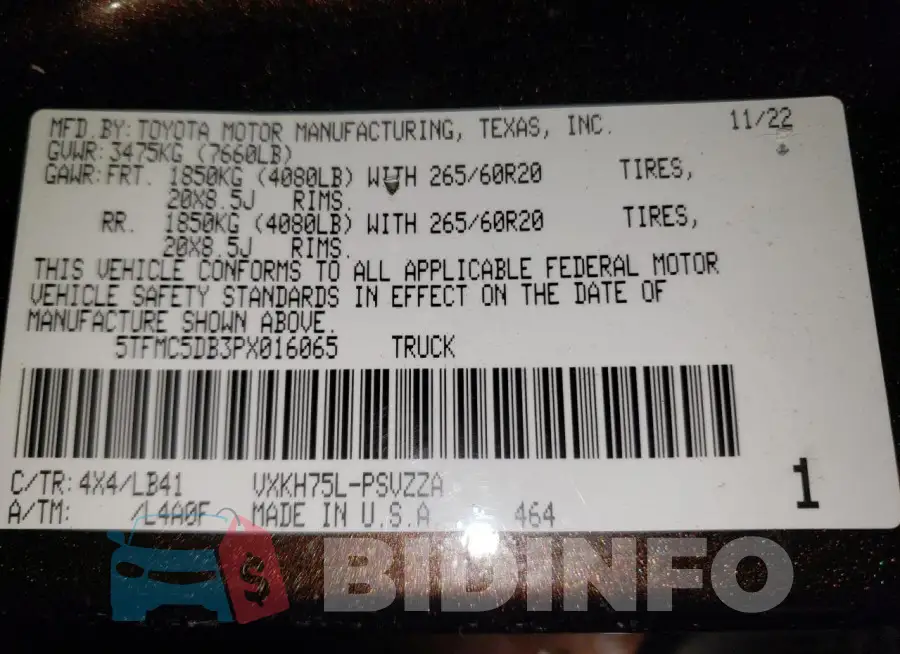 5TFMC5DB3PX016065 Photo# 12