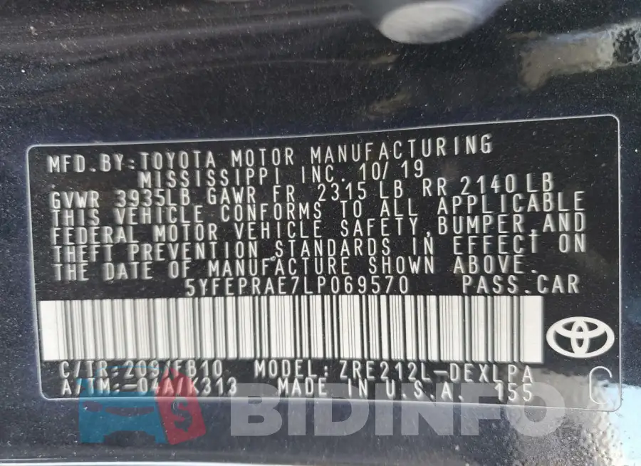 5YFEPRAE7LP069570 Photo# 12