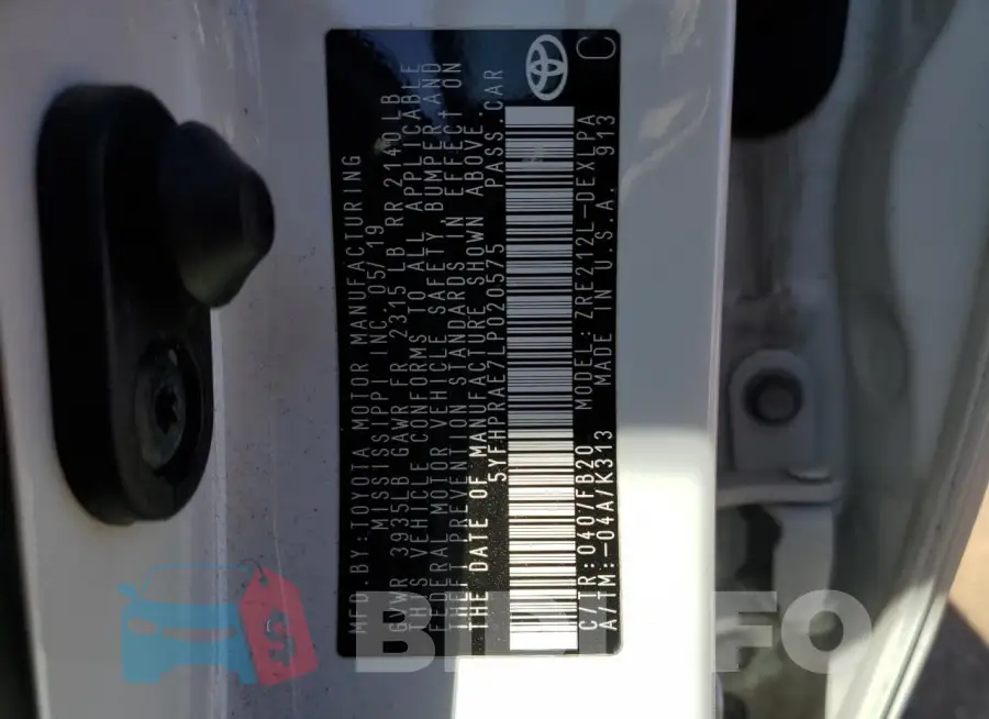 5YFHPRAE7LP020575 Photo# 13