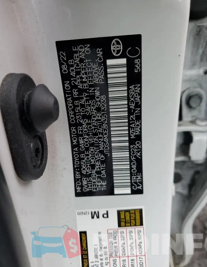 JTDS4MCE8N3513238 Photo# 12