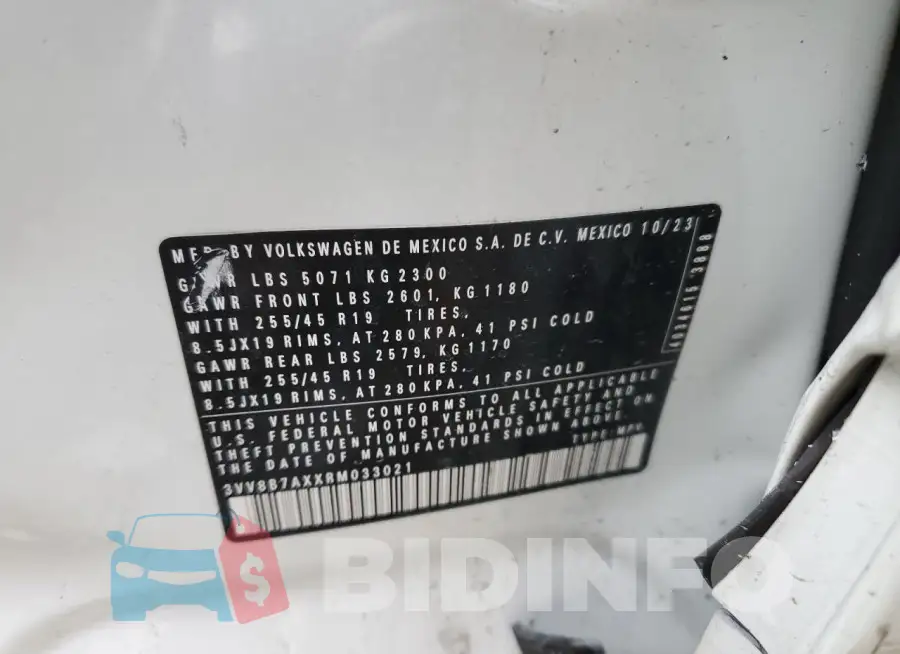 3VV8B7AXXRM033021 Photo# 14