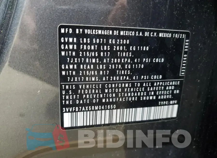 3VVFB7AX5RM041650 Photo# 13