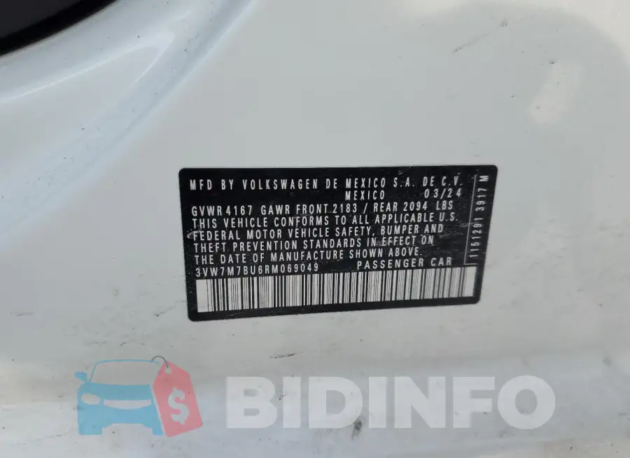 3VW7M7BU6RM069049 Photo# 12