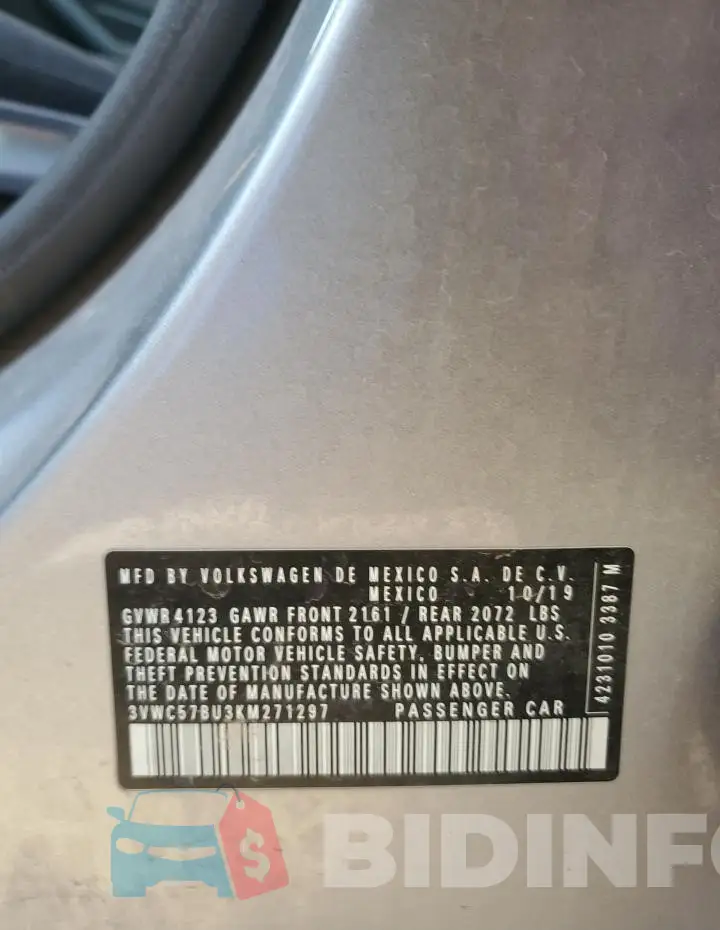 3VWC57BU3KM271297 Photo# 12
