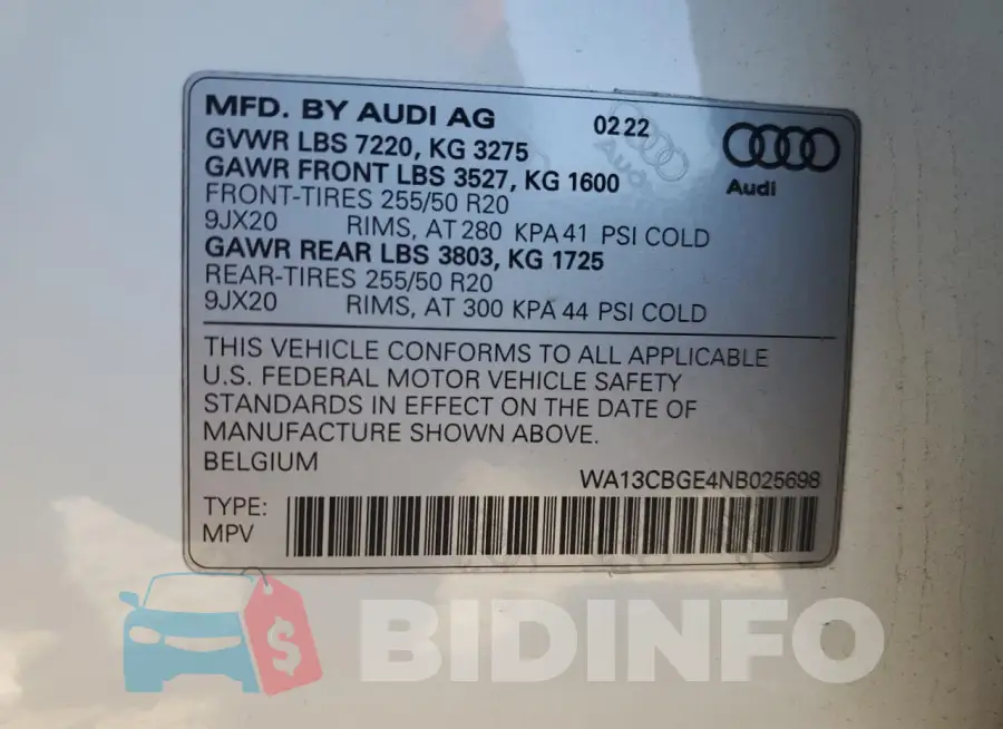 WA13CBGE4NB025698 Photo# 14