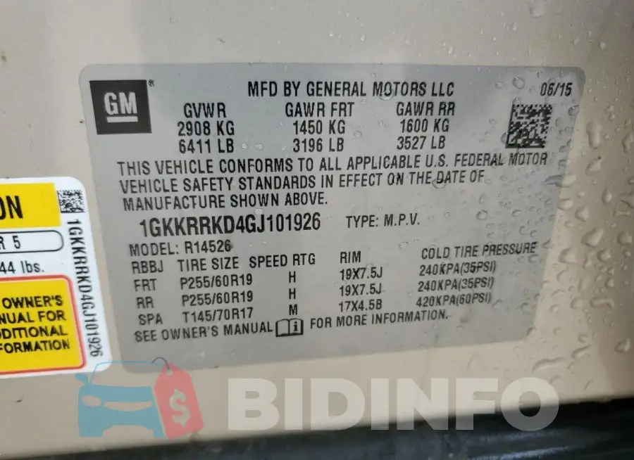 1GKKRRKD4GJ101926 Photo# 13