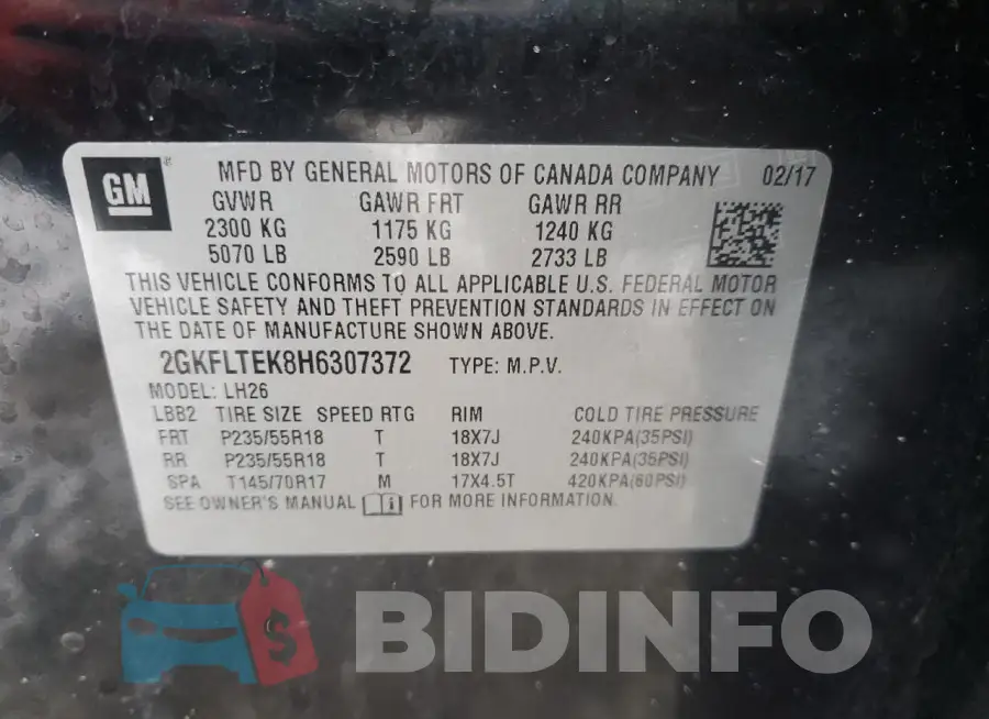 2GKFLTEK8H6307372 Photo# 14