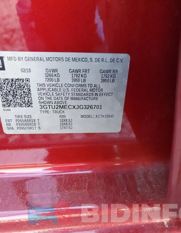 3GTU2MECXJG326701 Photo# 12