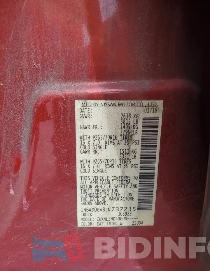 1N6AD0EV8JN737235 Photo# 12