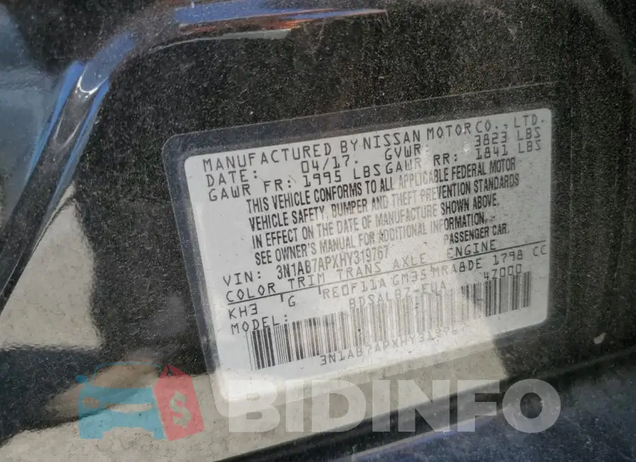 3N1AB7APXHY319767 Photo# 13