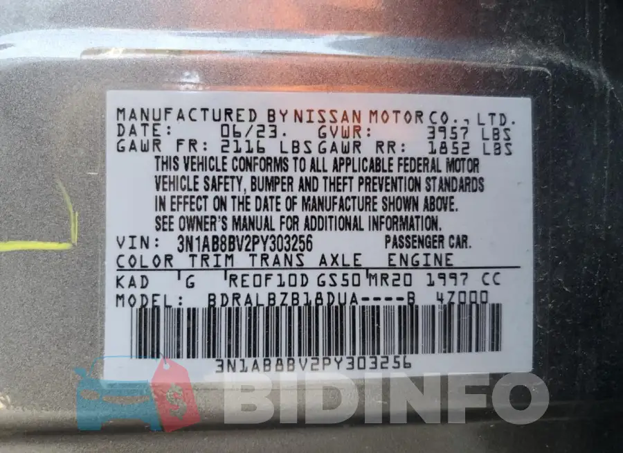 3N1AB8BV2PY303256 Photo# 13