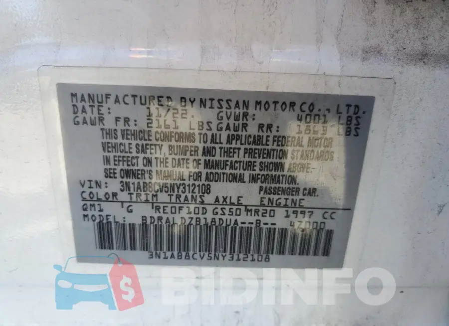 3N1AB8CV5NY312108 Photo# 12