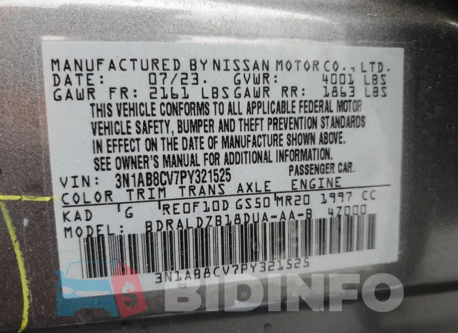 3N1AB8CV7PY321525 Photo# 13