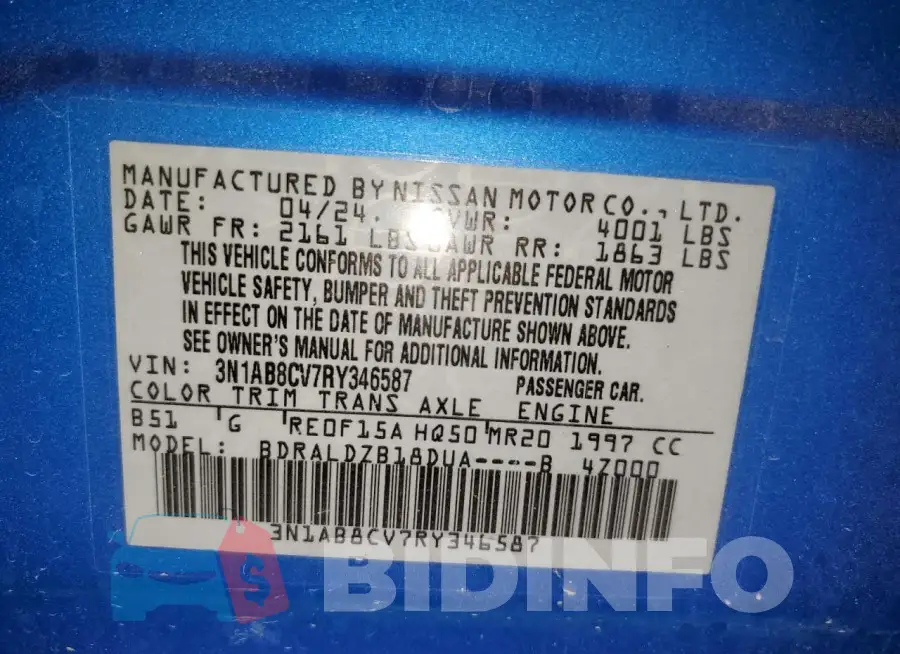 3N1AB8CV7RY346587 Photo# 12