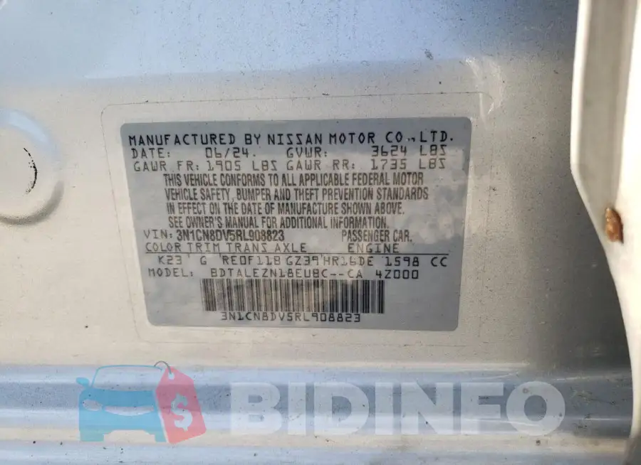3N1CN8DV5RL908823 Photo# 13